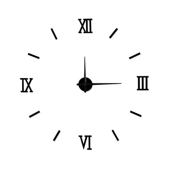 Wall Mounted Clock Quiet Running Self-adhesive DIY Punch-free Frameless Decor Ornament Replacement Home Living Room Clocks Alarms