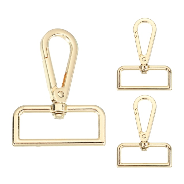 3Pack Swivel Clasp Hooks, 1.5" x 2.36" Swivel Purse Clips, Gold