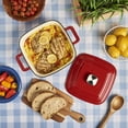 thumbnail image 2 of Smith & Clark 4 Quart Enameled Cast Iron Square Dutch Oven Pot with Lid, Red, 2 of 7