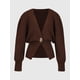 thumbnail image 4 of Suéter de punto con botones para mujer, Jersey elegante de manga larga con cuello en V, holgado y cálido, ropa de calle alta para otoño, 2024, 4 of 5