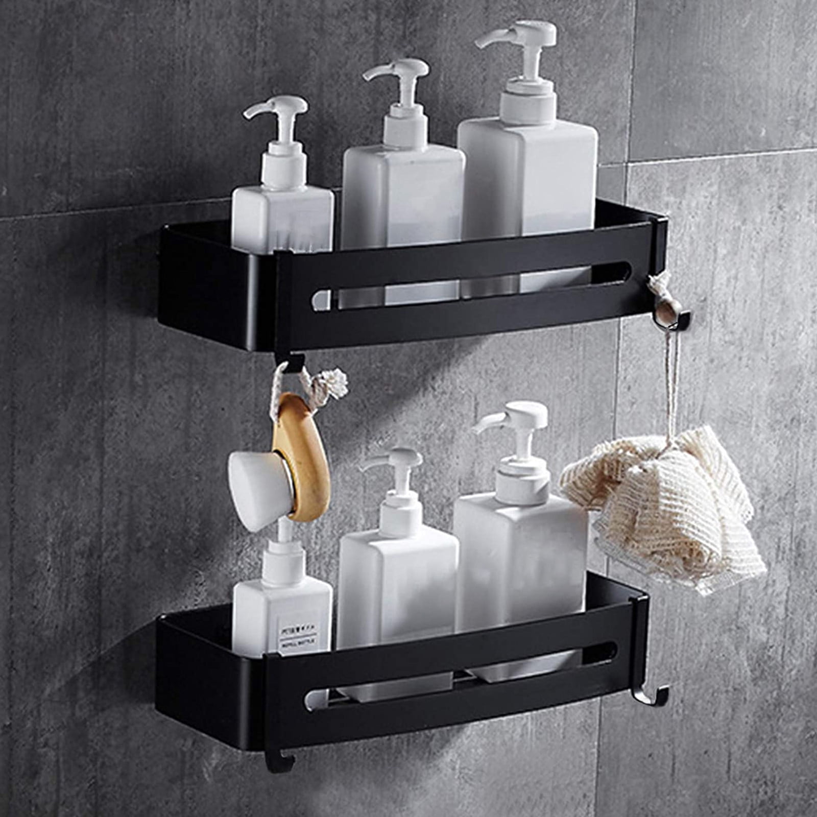 Bathroom Storage Rack Wall-mounted Shower Soap Shampoo Holder Space Aluminum Wal 