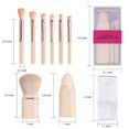 thumbnail image 2 of PinkBrocha retráctil para maquillaje de viaje: brocha para polvos sueltos de viaje 8 en 1, brocha en ángulo, brocha para sombra de ojos, esponja de belleza, brocha para mezclar bas, 2 of 5