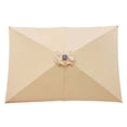 thumbnail image 3 of Aukfa 10 x 6.5ft Rectangular Patio Solar LED Lighted Outdoor Umbrellas for Market Beach Pool - Tan, 3 of 8