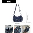 thumbnail image 5 of Sunyuer Women Vintage Washed Denim Crossbody Bag, Casual Small Hobo Shoulder Purse, Trendy Denim Sling Handbag with Front Pocket, Adjustable Strap Fashion Daily Outdoor Travel Shoulder Bag, 5 of 7
