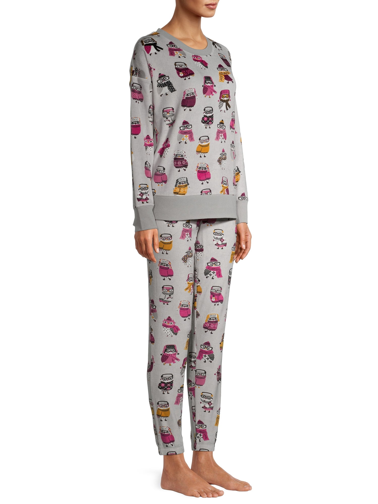 Secret Treasures Long Sleeve Crew Neck & Jogger Pajamas Set (Women's or Women's Plus) 2 Piece Set