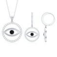 thumbnail image 3 of Rosec Jewels Black Onyx Evil Eye Pendant and Earrings Set - AAA Quality - Black and White Jewelry Set for Women - Ready to Gift, 18K White Gold, 3 of 8