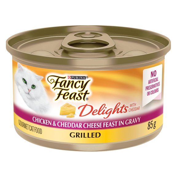 Fancy Feast Delights Grilled Chicken & Cheddar Cheese in Gravy, Wet Cat Food 85g