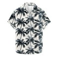 thumbnail image 2 of Yaoyar Men's Floral Print Hawaiian Style Short Sleeve Button Down Collar Shirt Hawaiian Shirt for Men Tropical Design Top Island Theme Down Summer Beach Floral Shirts Tee, 2 of 5