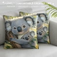 thumbnail image 3 of Patifu Cute Koala Mom and Baby Print Cozy Soft Square Throw Pillow Cases Cushion Covers Couch Bed Home Decoration 20x20in, 3 of 5