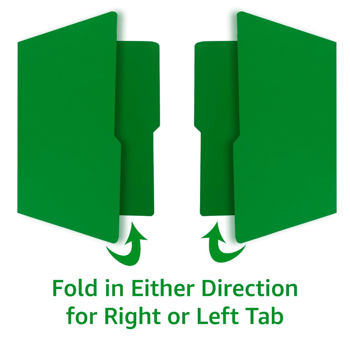 UOFFICE File Folder Letter Size 1/2 Cut Tab 100 Count, 1 Pack, Deep Green