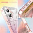 thumbnail image 6 of Case for iPhone 16, Luxury Gradient Marble Color Case with Built-in Screen Protector Front Cover Wireless Charging Protective Girls Women Phone Case for iPhone 16, Pink, 6 of 6