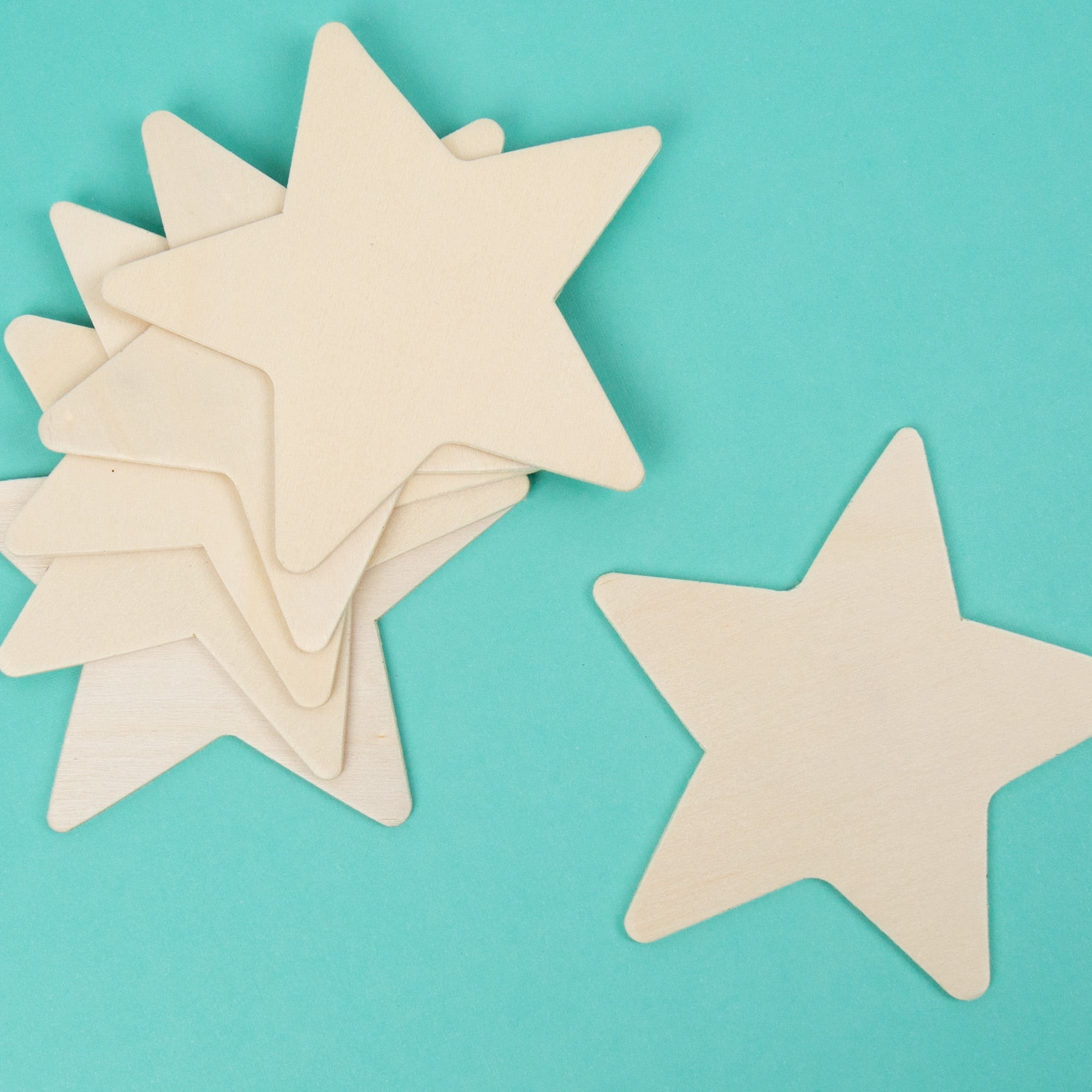 (4 pack) Hello Hobby Wooden Stars, 6-Pack, 0.07 lbs