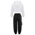 thumbnail image 2 of iEFiEL Unisex Kids Boys Girls Hip-hop Jazz Dance Costume Sequins Hooded Tops with Pant White 10, 2 of 7
