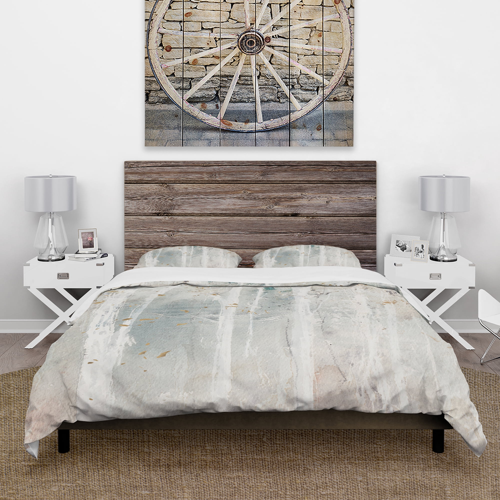 Designart 'A Woodland Walk into the Forest VI' Farmhouse Duvet Cover Set