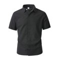 thumbnail image 2 of LTTVQM Men's Short Sleeve Casual Button Down Shirt Fashion Breathable Lightweigh 2026 Summer Shirt for Vacation Black M, 2 of 8