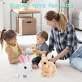 thumbnail image 5 of CHAO 100% nuevo, juguetes de conejo, juguetes interactivos educativos, los conejos pueden caminar y hablar, conejito de peluche de Pascua, conejo que camina, juguetes educativos para niños, H gris, 5 of 5