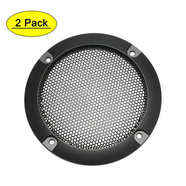 Cubierta de rejilla para altavoz Uxcell de 3 pulgadas 95mm círculo decorativo protector de subwoofer negro 2Pack