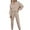 Khaki, variant on vigerkar Women's 2 Piece Outfits Long Sleeve Pullover Sweatshirt Casual Drawstring Jogger Pants Sweatsuit (White, L)