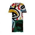thumbnail image 5 of Usmixi Summer Dresses for Women Plus Size Pocket Swing Hem Tunic Tshirt Knee-Length Sun Dresses Short Sleeve V-Neck Tie-Dye Midi 2023 Casual Dress Green XXXXL, 5 of 6