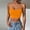 Orange, variant on Womens Summer Tank Tops Cropped Going Out Cami Black Basic Knit Fitted Square Neckline Sleeveless Slim Casual Summer Tank Tops For Women,L
