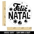 thumbnail image 2 of Feliz Natal Portuguese with Christmas Ornaments and Snowflakes Self-Inking Rubber Stamp Ink Stamper - Red Ink - Small 3/4 Inch, 2 of 7