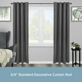 thumbnail image 3 of Kenney Lucas 3/4" Standard Decorative Window Curtain Rod, 66-120", Black, 3 of 6