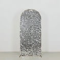 thumbnail image 6 of BalsaCircle 6 ft Silver Fitted Sparkly Big Payette Sequin Round Top Wedding Arch Backdrop Stand Cover Party Events Decorations, 6 of 8