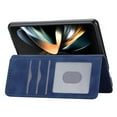 thumbnail image 5 of Wallet Case Designed for Samsung Galaxy Z Fold 6 5G, PU Leather Classic for Men Women Card Slots Magnetic Closure Kickstand Wrist Strap Phone Cover for Samsung Galaxy Z Fold 6, Blue, 5 of 8