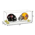 thumbnail image 2 of 2 Mini Football Helmet Display Case (not Full Size) Clear Acrylic Plexiglass with Yellow Risers and Clear Base (A019-YR), 2 of 2