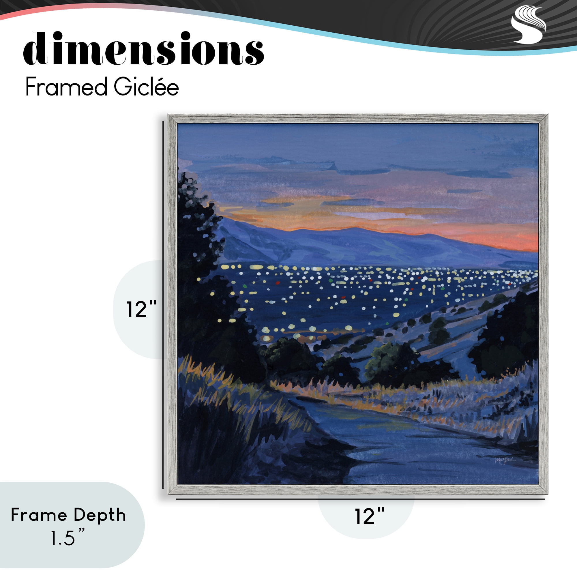 Stupell Industries Desert City Lights At Dusk Gray Framed Giclee Art, design by Kate Jarvik Birch