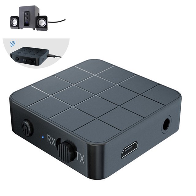 Adaptador Bluetooth, transmisor receptor Bluetooth 5.0, adaptador Bluetooth 2 en 1, compatible con mini RCA portátil y AUX de 3,5 mm, sonido HD de baja latencia para PC, TV Xemadio LL-0143