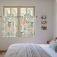 thumbnail image 3 of Teal Red Coastal Kitchen Curtains 54 Inch Length, Jellyfish Nautical Beach Coral Starfish Tiers Curtains for Bathroom Bedroom Cafe, Light Filtering Small Window Treatment Drapes 2 Panels 42"Wx54"L, 3 of 8