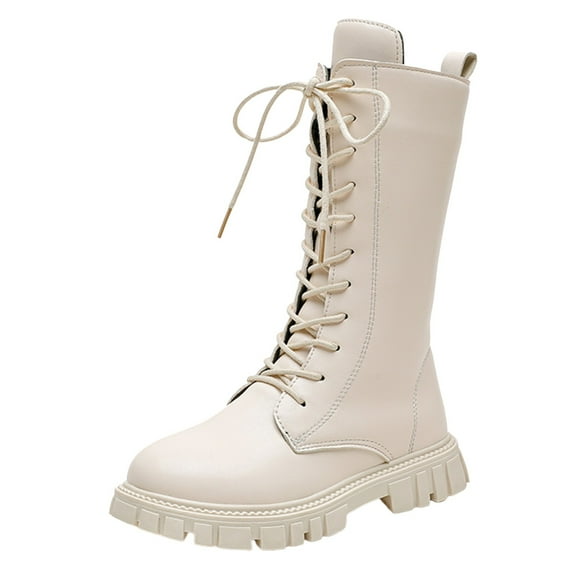 Wxirdiow Cowgirl Boots for Little Girls Children Shoes Thick Soled Large Household Soft Soled Boots Little Girls Boots White Size,4-4.5 Years