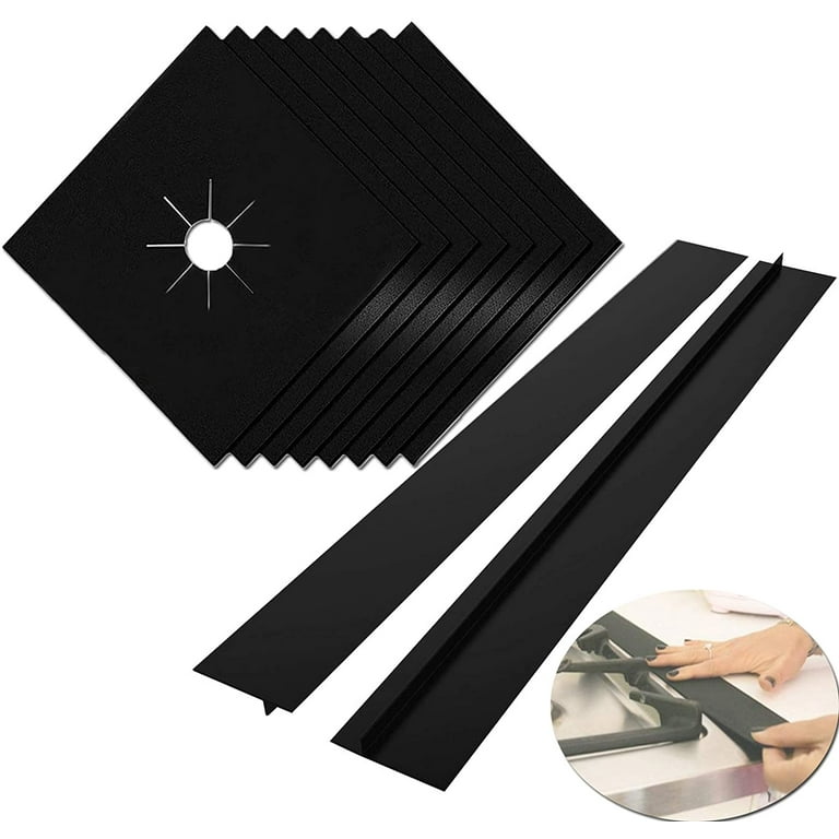 8 Pcs Stove Cover Kit, Reusable GAS Stove Covers, Heat-Resistant Stove Protectors for GAS Range, Non-Stick Washable Stove Burner Covers with Wire