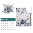 thumbnail image 5 of 3 Pieces Queen Quilt Set,Thanksgiving Navy Pumpkin Soft Bedding Sets with 1 Quilt & 2 Pillow Shams,Eucalyptus Leaves on Farm Wood Summer Bedspread Lightweight Coverlet Comforter for All Season, 5 of 5