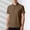 #Brown, variant on Men's Solid Color Ice-Silk Seamless Sweat-wicking Elastic Short Sleeve Turndown Collar Shirt,Blue,Big and Tall Men XL