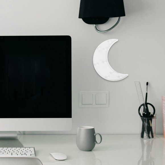 Phenofice 2pcs Room Night Light Plastic Star and Moon Shaped Lights for Office