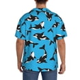 thumbnail image 7 of PAYOHTO Killer Whale on Blue Mens Hawaiian Casual Short-sleeved Shirt Tropical Summer Beach Button Down Shirts, 7 of 7