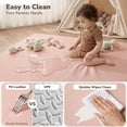 thumbnail image 4 of Baby Play Mat, Caveen Vegan Leather Baby Playpen Mat, Thicken Soft Crawling Mat for Infant, Wipe-Clean, 50"x 50", Pink, 4 of 7
