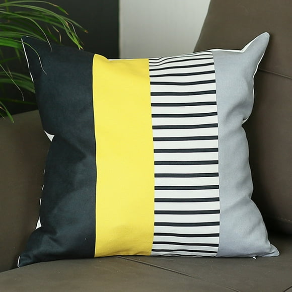 Housse de Coussin Carrée 18 Pouces à Rayures Colorées