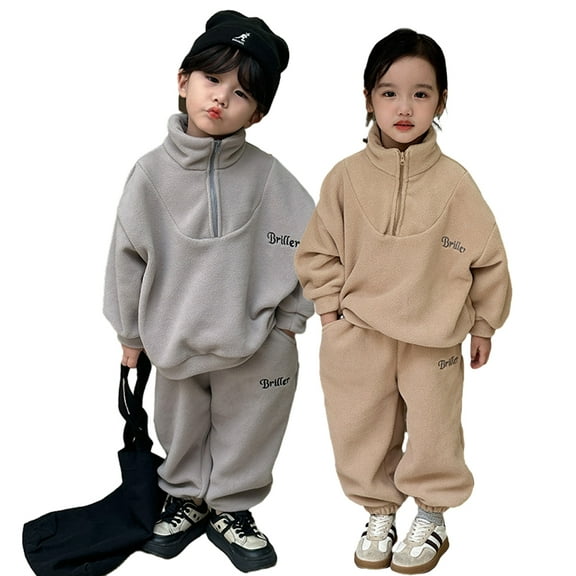 Godderr Toddler Baby Newborn Sweatshirt Outfits for 2PCS Kids Sweatpants Outfits Tops Long Pants Warm Winter Long Sleeve Clothes Set for Girls Boys 9M-9Y
