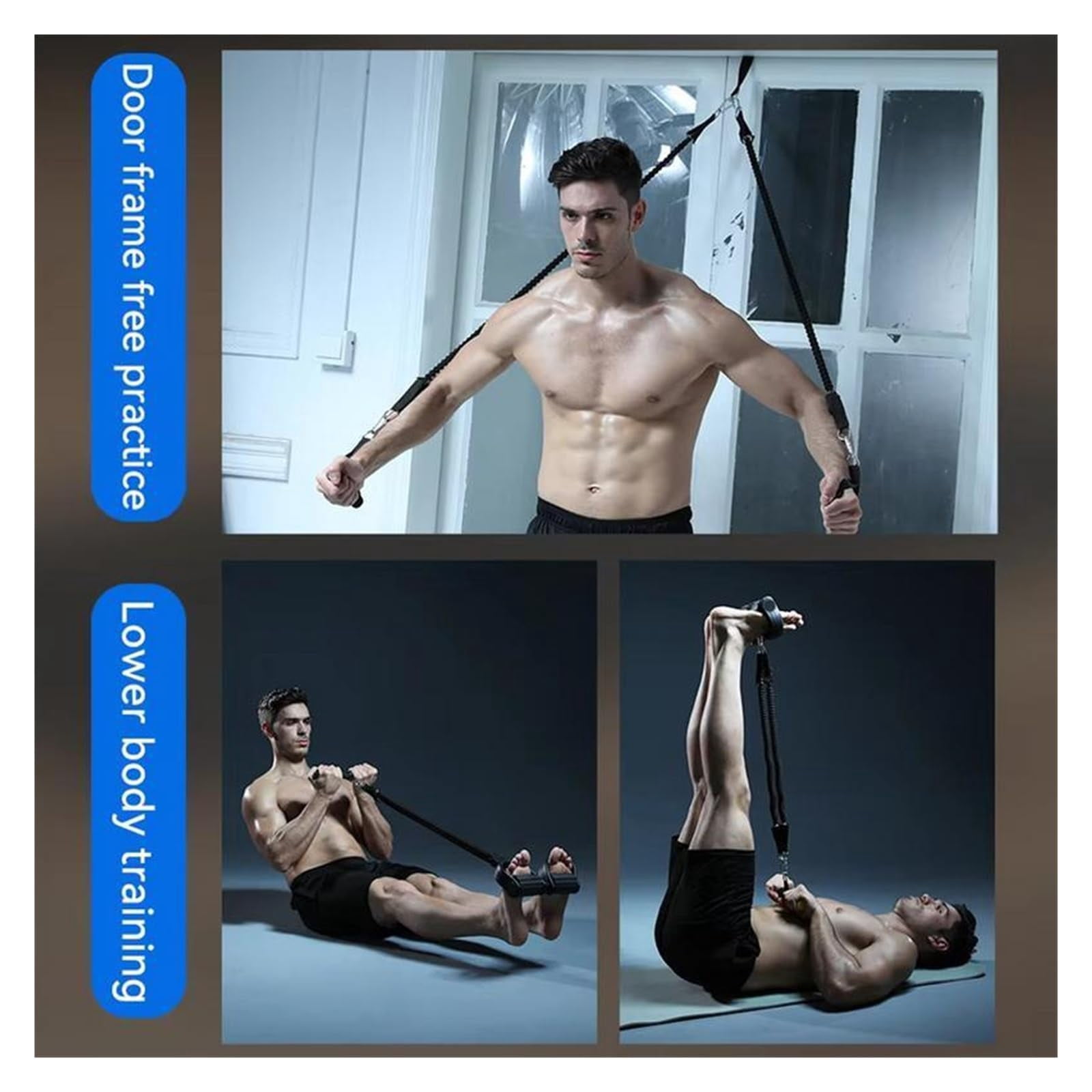 Pedal Resistance Band with Handle, Elastic Sit Up Pull Rope Sit Up Band Pull Rope Elastic Pedal Puller Yoga Pedal Puller Resistant Band for Waist Arm Leg