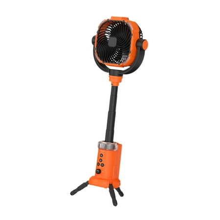 simhoa Camping Fan Desk Fan with Hanging Hook Variable Speed Cordless Portable Fan for Patio Travel Household Orange