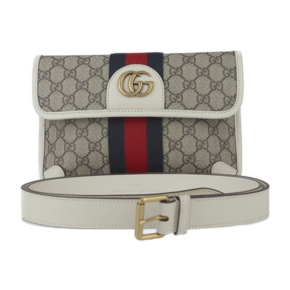 Pre-Owned GUCCI GG Small Belt Bag Ophidia Waist 674081 Size 110・44 Supreme Canvas Leather...