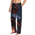 thumbnail image 6 of Sigee Cosmic Red Sparkle Dice print Men's Pajama Pants Lounge Sleep Bottoms with Elastic Waistband and Pockets-Medium, 6 of 6