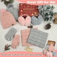 thumbnail image 3 of KOITHOT 8 Pcs Winter Beanie Hat Neck Warmer Ear Muffs Gloves Set with Gift Box for Women Men Pink and Light Gray, 3 of 7