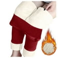 thumbnail image 6 of Comdrip Fleece Lined Leggings Women Warm Winter Thick Leggings Women Wool Fleece Females Clothing Velvet Pants Elasticity Ladies Leggings Wine 3XL, 6 of 9