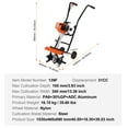 thumbnail image 3 of KFFKFF Tiller Cultivator Gas Powered 31CC 4-Stroke Garden Cultivator Lawn Garden, 3 of 9
