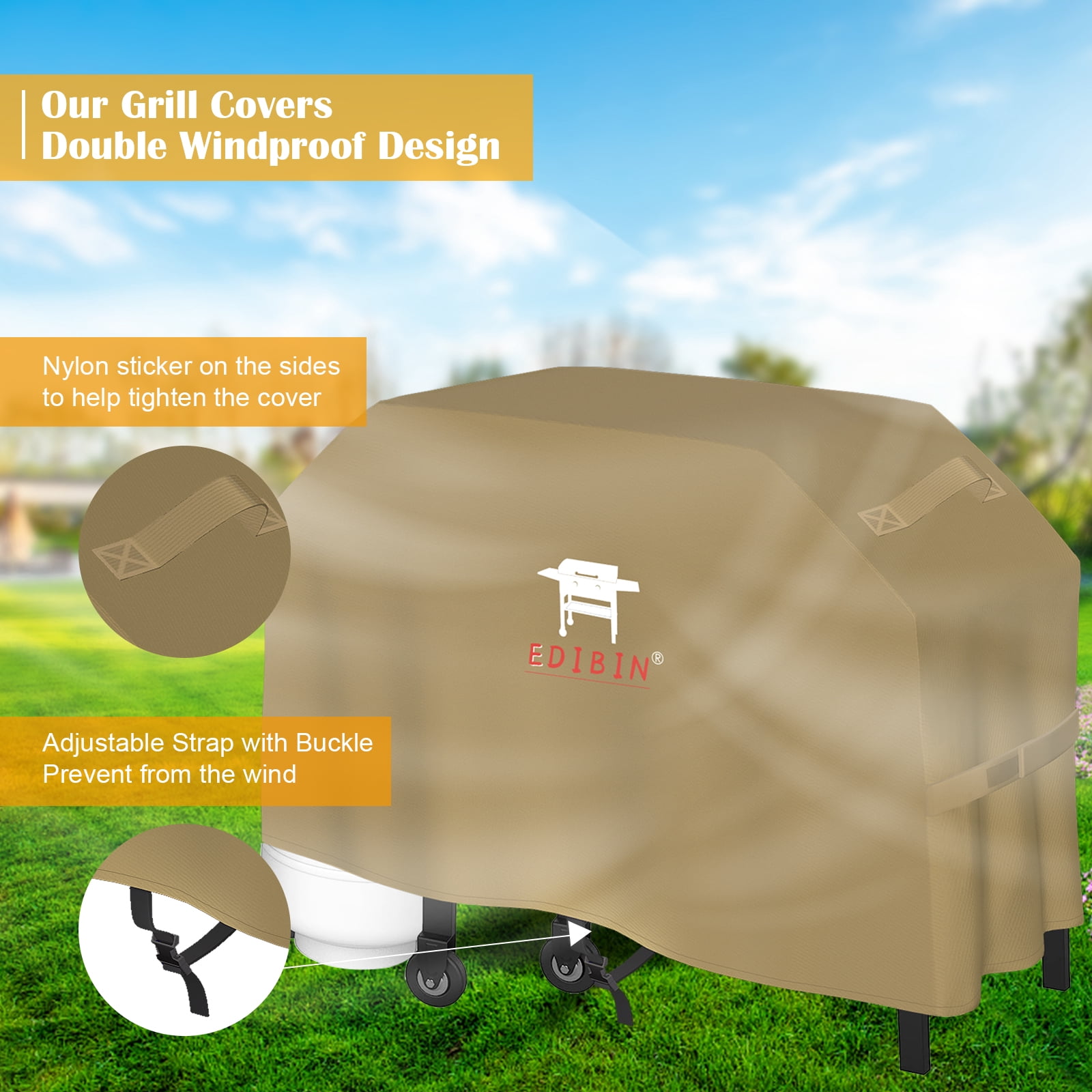 28 Inch Griddle Cover for Blackstone 28 Inch Griddle, Heavy Duty Waterproof Griddle Cover 28" for Blackstone 28 inch ProSeries Griddle,Fit Blackstone Griddle 28 inch Double Shelf with Hood(Tan)