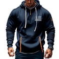 thumbnail image 2 of Men's Sweatshirt USA FLAG Patriotic Graphic Polyester Hoodies for Men Pocket Raglan Long Sleeve Sweatshirts, 2 of 4